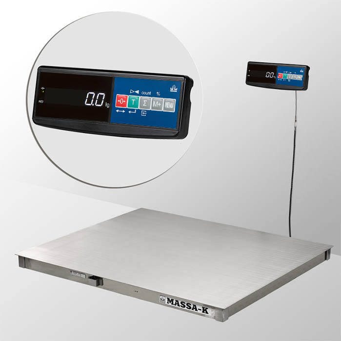Весы платформенные нержавеющие Масса-К 4D-PМ.S-12/10-1500-A с интерфейсом RS