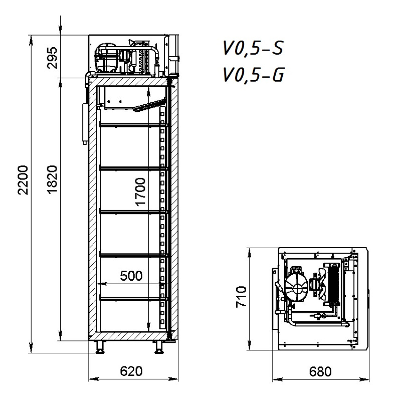 Шкаф холодильный ARKTO V 0.5-GLD с канапе