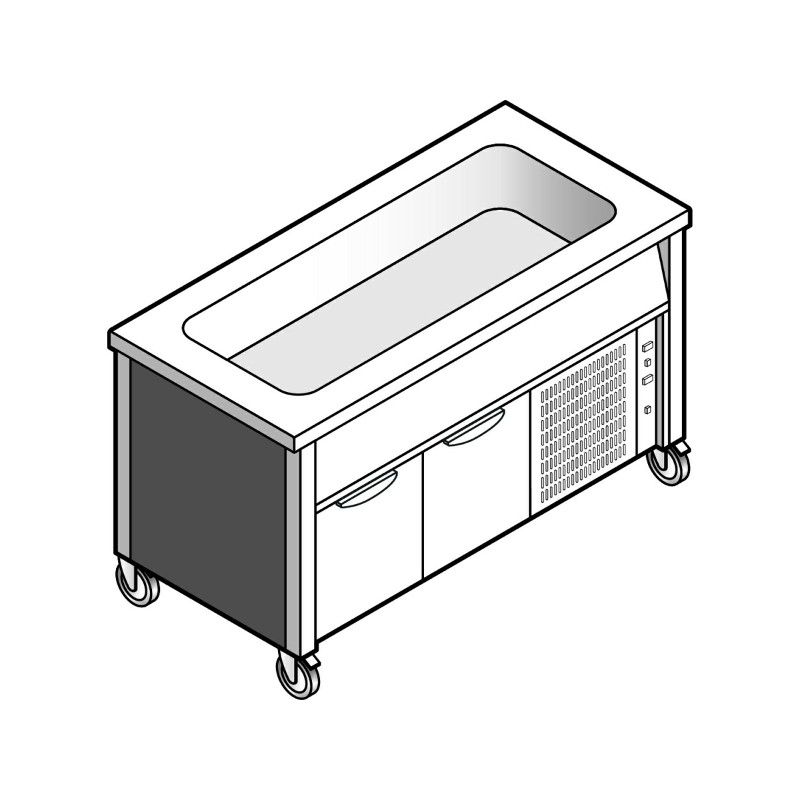 Прилавок EMAINOX EAVR 15 8035318 с охлаждаемой ванной на нейтральном шкафу 