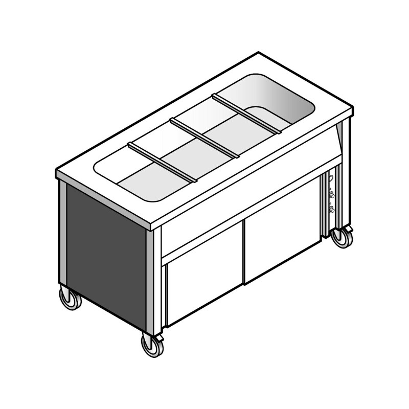 картинка Прилавок-мармит для 1 и 2 блюд EMAINOX ECB 19 8035302 на тепловом шкафу