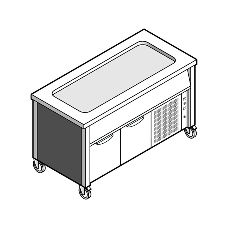 Прилавок EMAINOX EVPR 12 8035220 с охлаждаемой поверхностью на холодильном шкафу