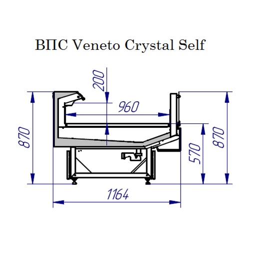 Прилавок холодильный Italfrigo Veneto Crystal Self 3750