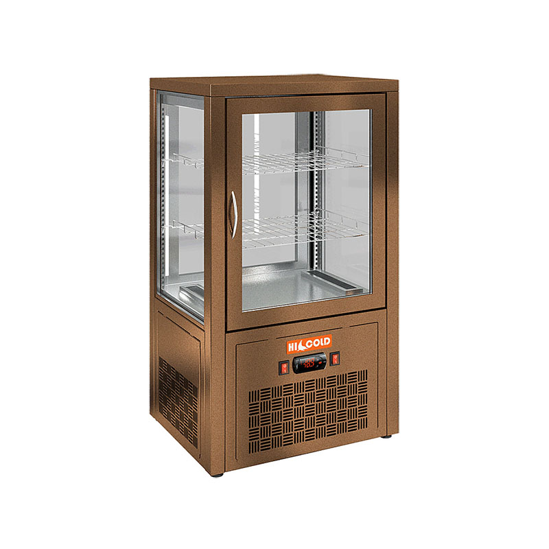 Настольная сквозная холодильная витрина HICOLD VRC T 70 Bronze / Beige / Brown / Black