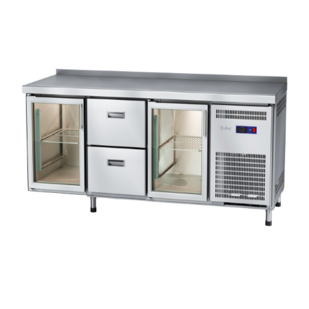 Стол холодильный Abat СХН-60-02 (дверь-стекло, ящики 1/2, дверь-стекло)