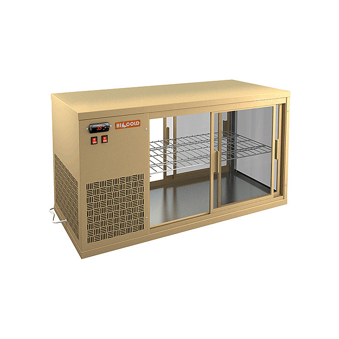 Настольная холодильная витрина сквозная HICOLD VRL T 1300 L Bronze / Beige / Brown / Black