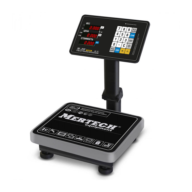 Торговые весы Mertech M-ER 333 ACPU-60.20 с расчетом стоимости LED