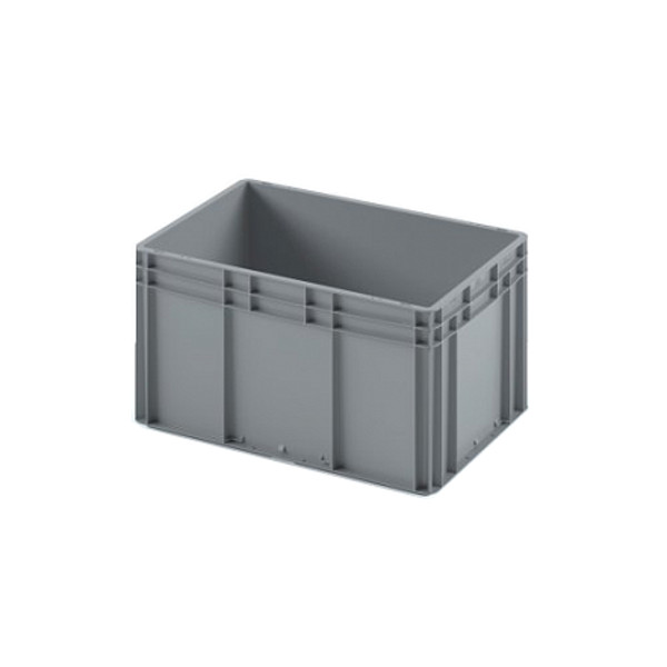 картинка Пластиковый ящик Plast 600x400x320 (ЕС-6432) серый с усиленным дном