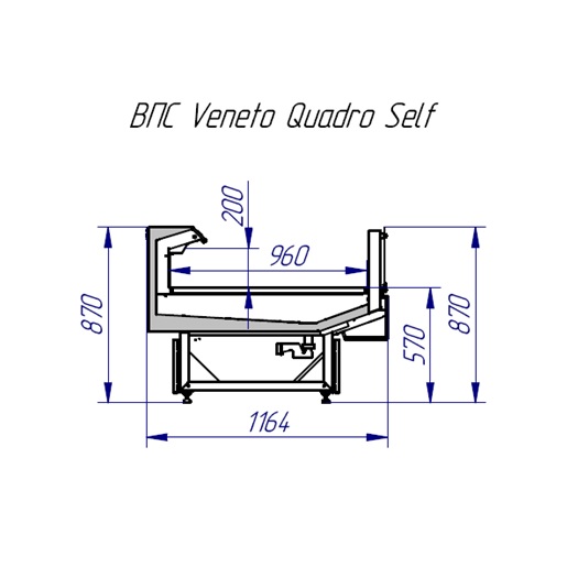 Прилавок холодильный Italfrigo Veneto Quadro Self 3750