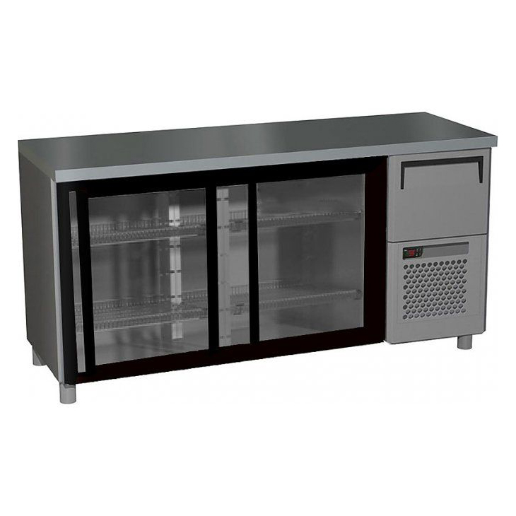 Холодильный барный стол T57 M2-1-C 9006/9005 (BAR-360К Carboma)