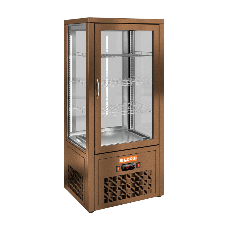Настольная сквозная холодильная витрина HICOLD VRC T 100 Bronze / Beige / Brown / Black