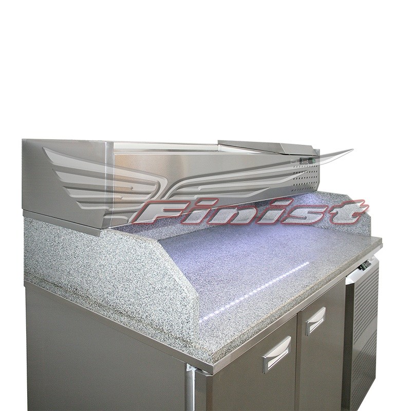 картинка Стол холодильный для пиццы Finist СХСпцгб-700-3 гранит с бортом 1810x700x1050 мм