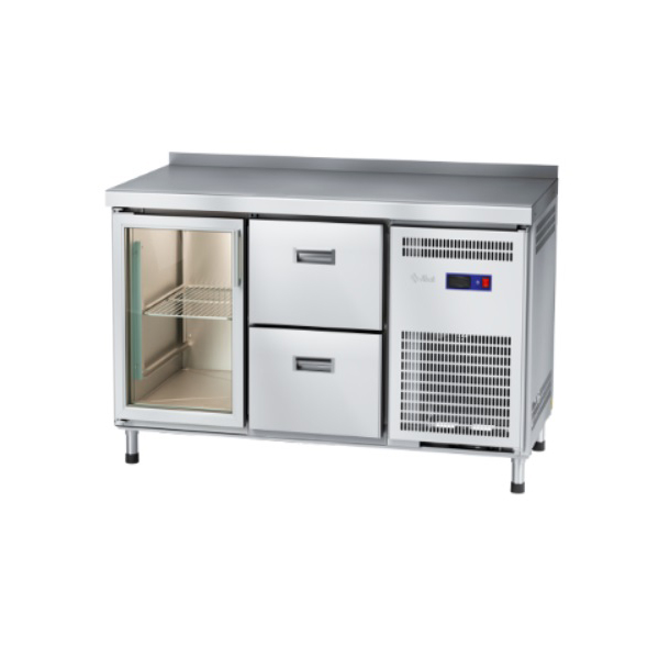 Стол холодильный Abat СХС-70-01-СО (дверь-стекло, ящики 1/2) охлаждаемая столешница