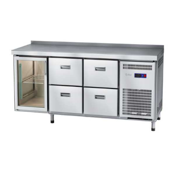 Стол холодильный Abat СХН-60-02 (дверь-стекло, ящики 1/2, ящики 1/2)