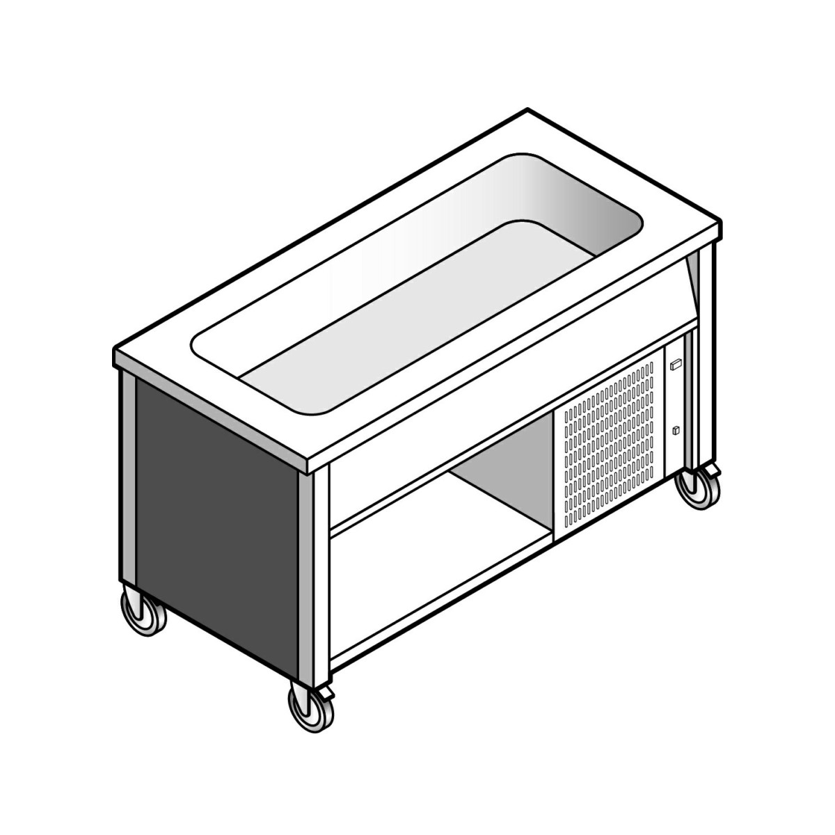 Прилавок EMAINOX EGVR 15 8035018 с охлаждаемой ванной на открытом шкафу 