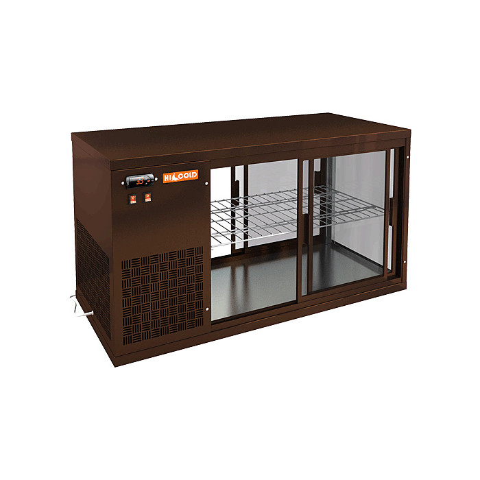 картинка Настольная холодильная витрина сквозная HICOLD VRL T 900 L Bronze / Beige / Brown / Black
