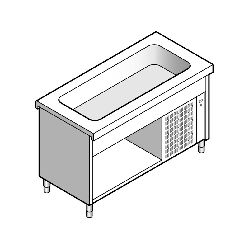 Прилавок EMAINOX 8EGVR 15 8045037 с охлаждаемой ванной на открытом шкафу 